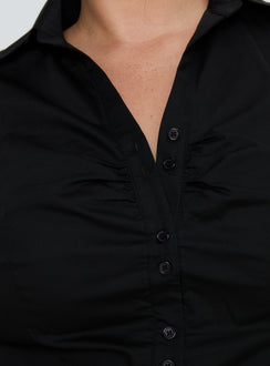 Arianwyn Short Sleeve Shirt Black Curve