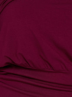 Ashlinn Off Shoulder Drapey Top Cherry Lacquer Curve