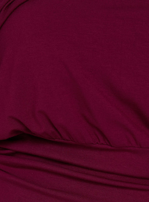Ashlinn Off Shoulder Drapey Top Cherry Lacquer Curve