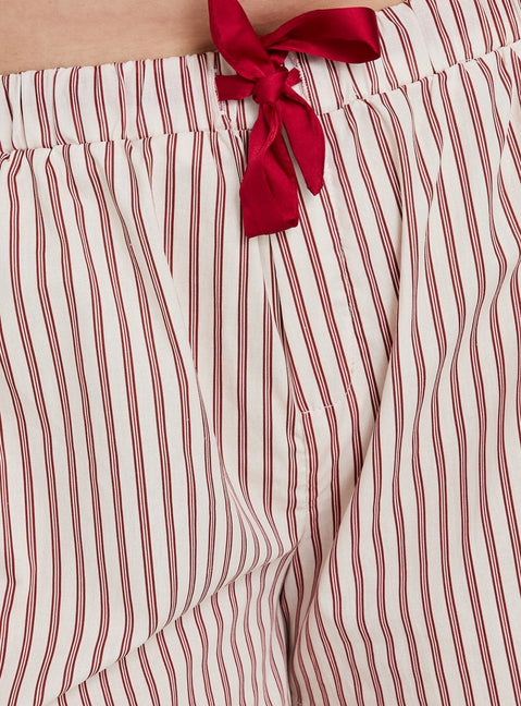 Chill Club Sleep Boxer Shorts Red / White Stripe Curve