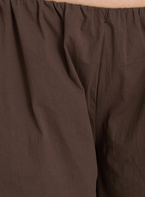 Lunea Concealed Waistband Pants Brown Curve