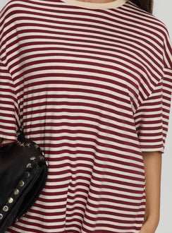 Kieryn Oversized Top Red Stripe