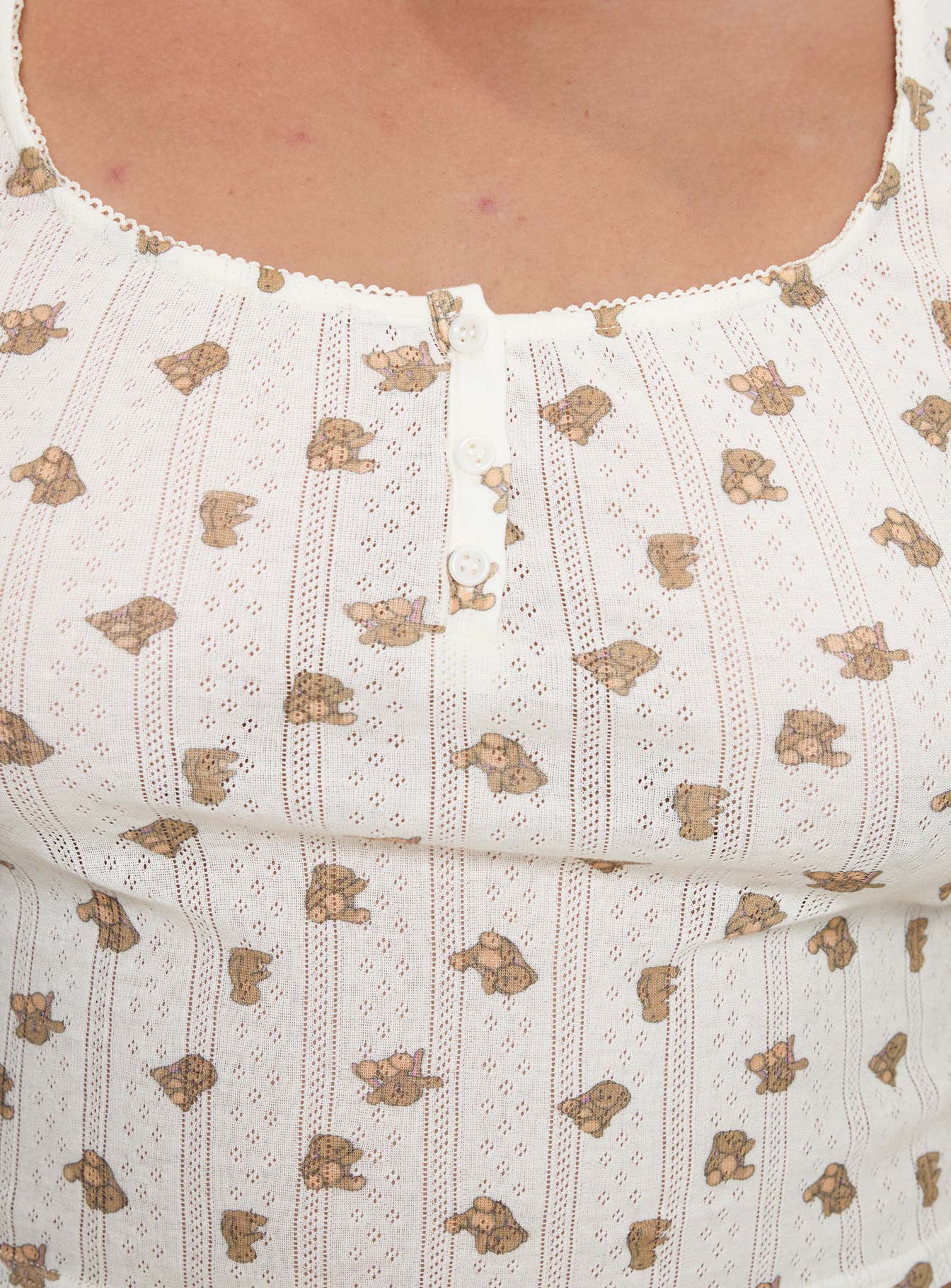 Sleepytea Pointelle Sleep Tank Top Multi Curve