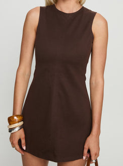 Imalda Cut Out Mini Dress Chocolate