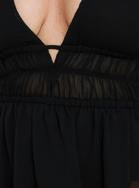 Lay It Halter Top Black