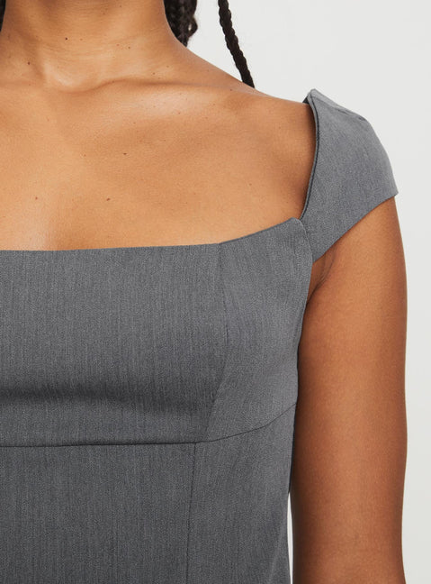 product Princess Polly Irie Top Grey Short Sleeves Square Neck 