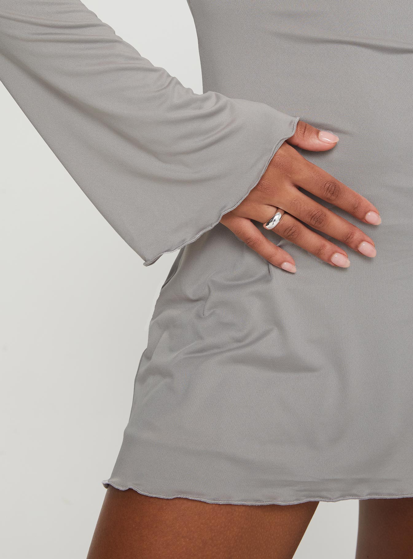 Arthars Long Sleeve Mini Dress Charcoal