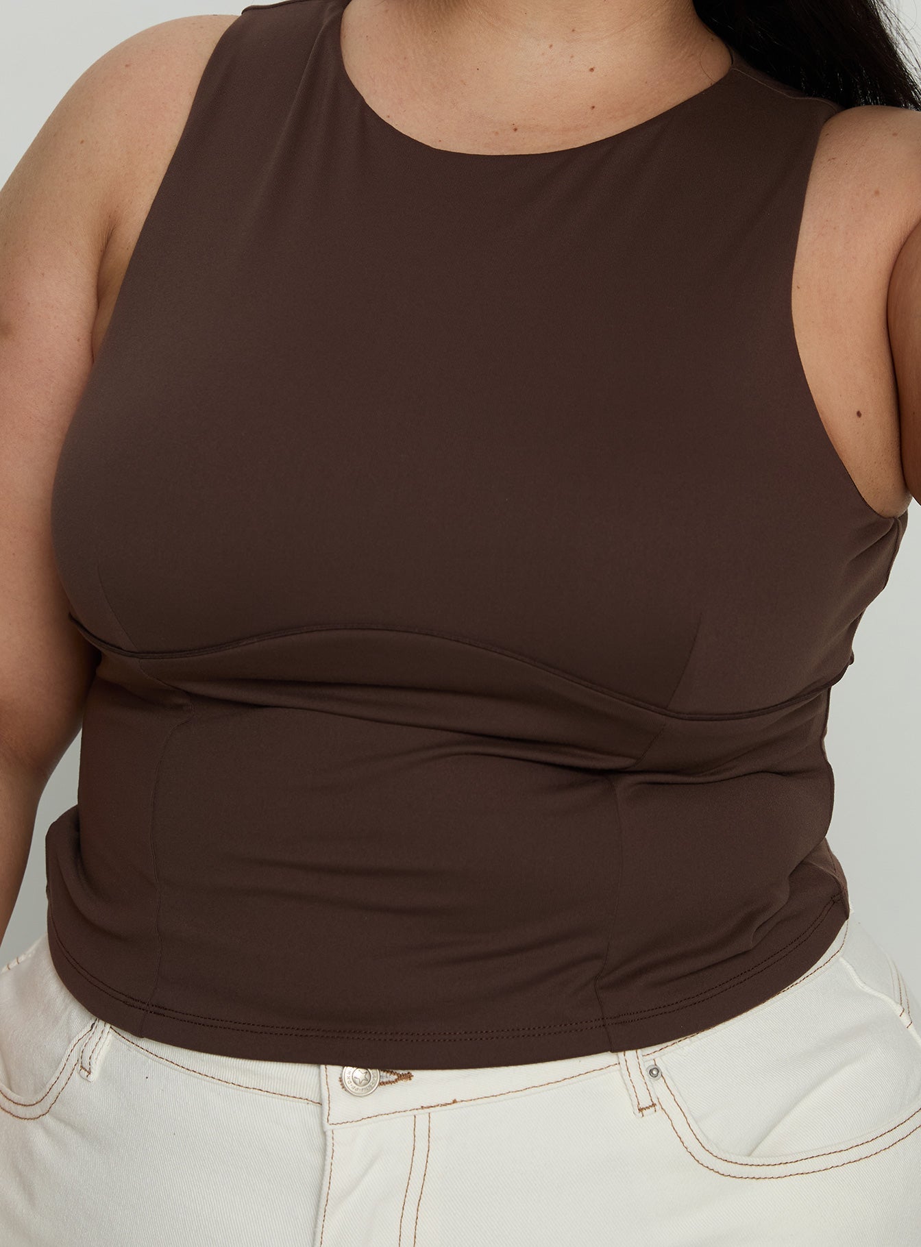 Georgetta Bust Detail Cami Top Brown Curve