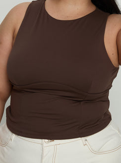 Georgetta Bust Detail Cami Top Brown Curve