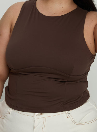 Georgetta Bust Detail Cami Top Brown Curve