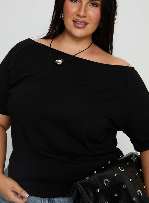 Icon Baby Off Shoulder Top Black Curve