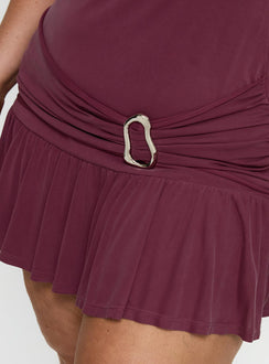 product Princess Polly Love Lingers Strapless Mini Dress Burgundy Curve Straight Neck 