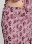 Pink printed maxi skirt 