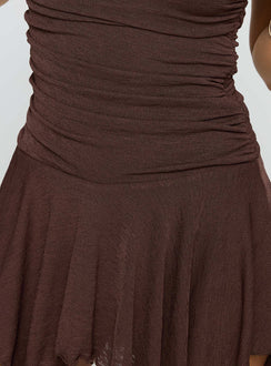 Minxie Strapless Playsuit Brown