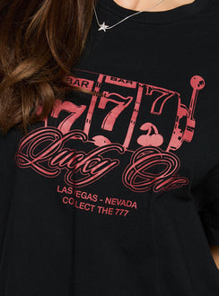 Big Winner Oversized Graphic Tee Black