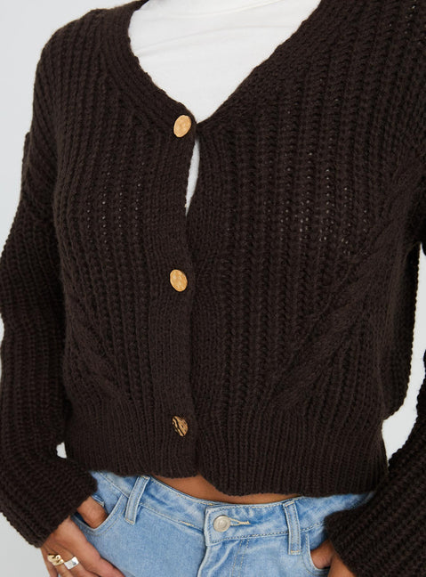 Josalynn Knit Cardigan Brown