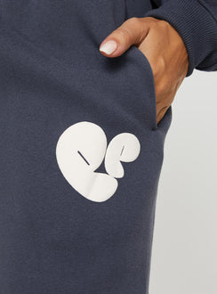 product Princess Polly High Waisted Pants High Waisted Pants High Waisted Pants  Princess Polly Track Pants Bubble Text Slate / Eggshell