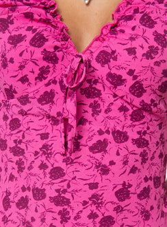 Mini dress Rouched V neckline, tye detail at bust, invisible zip fastening at the side