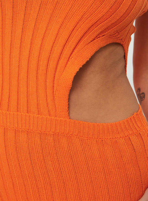 Strapless maxi dress Knit material, slim fitting, side cut-out detail, split at back, elasticated band at bust Good stretch, unlined