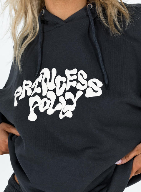 Hoodie Graphic print Drawstring hood Ribbed cuffs and waistband Drop shoulder