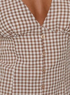 Loveliness Romper Brown Check