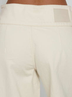 Nikoletta Foldover Jeans Cream / Polka Petite