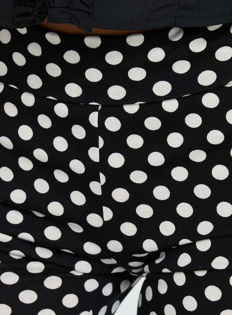 Isadonna Capri Pants Black Polka Dot
