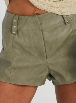 Kenickie Stud Micro Shorts Khaki