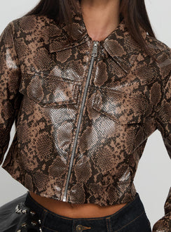 Tindra Cropped Jacket Snake