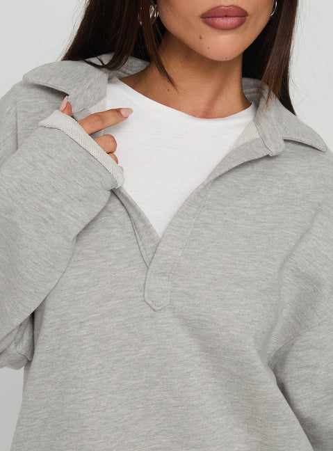 Another Level Collared Jumper Grey