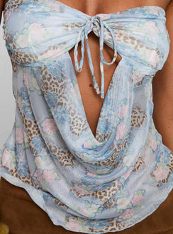 Sublimity Strapless Top Blue Multi