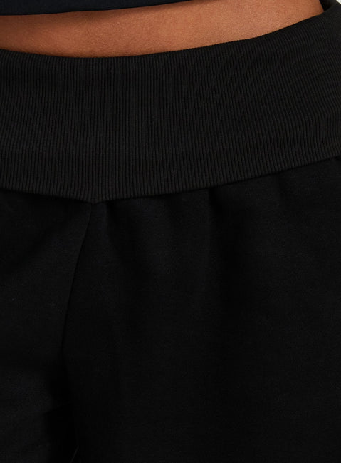 Lockie Foldover Baggy Track Pants Black