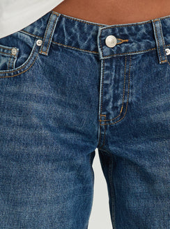 Ellanor Low Rise Straight Leg Jeans Vintage Dark Blue