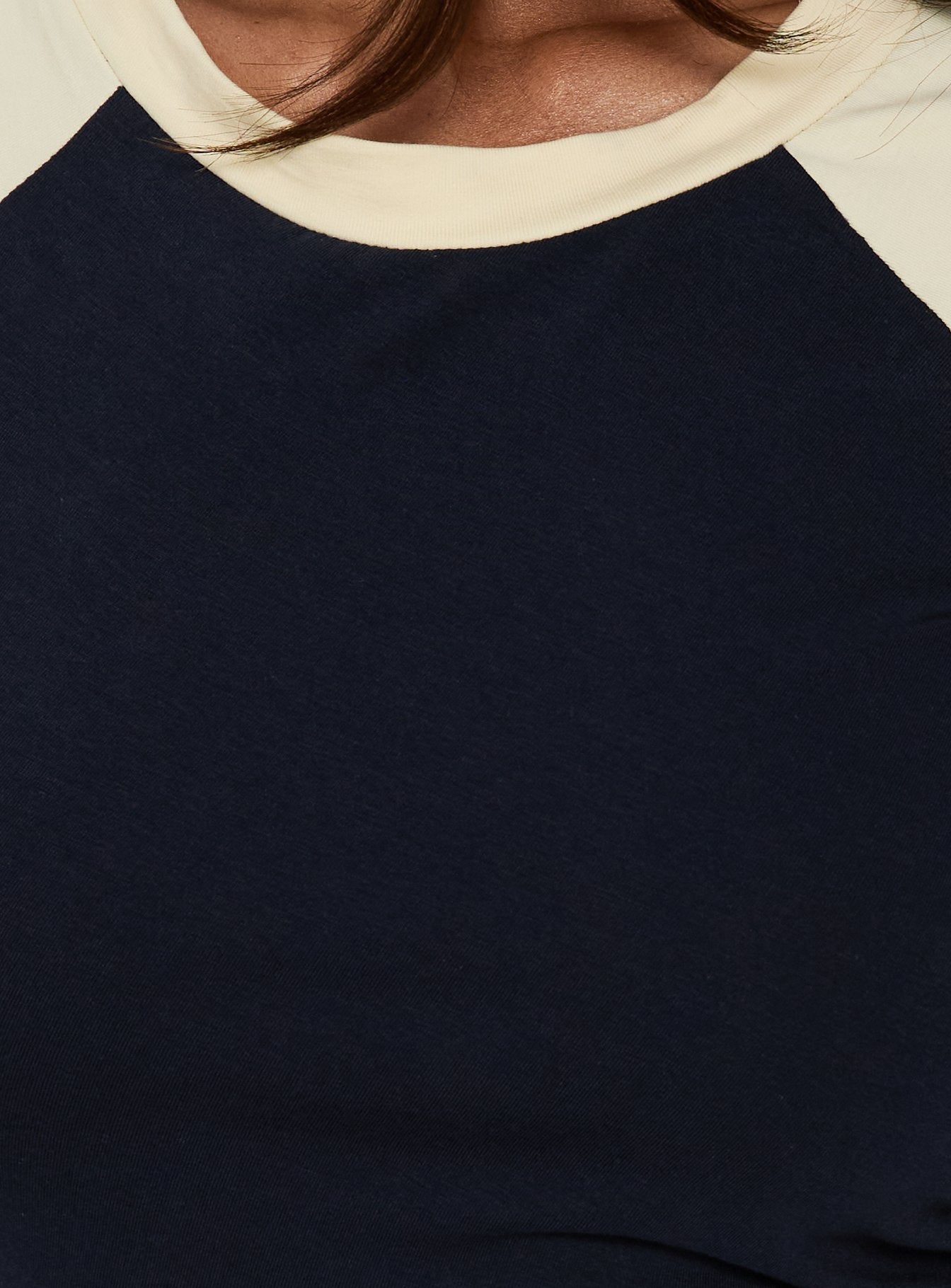 Karlee Ruched T-Shirt Mini Dress Navy / Cream