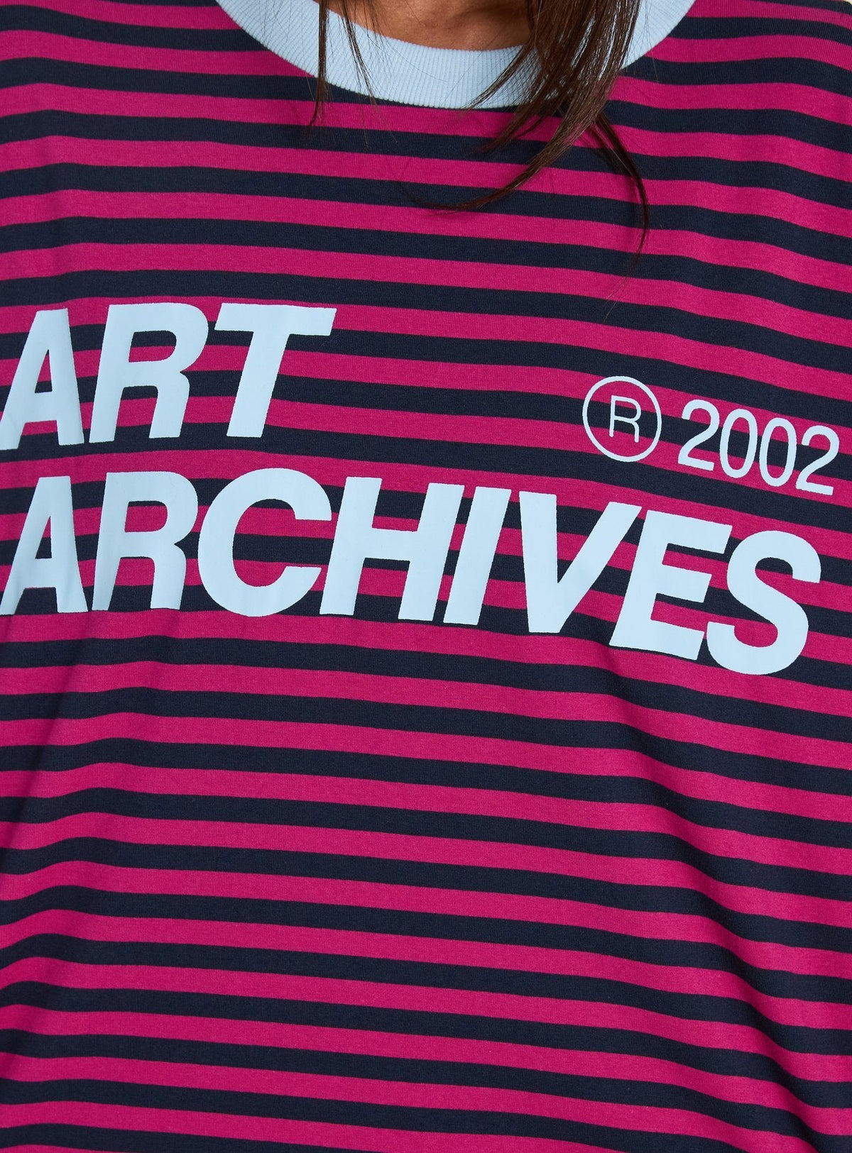 Art Archives Long Sleeve Graphic Top Multi Stripe
