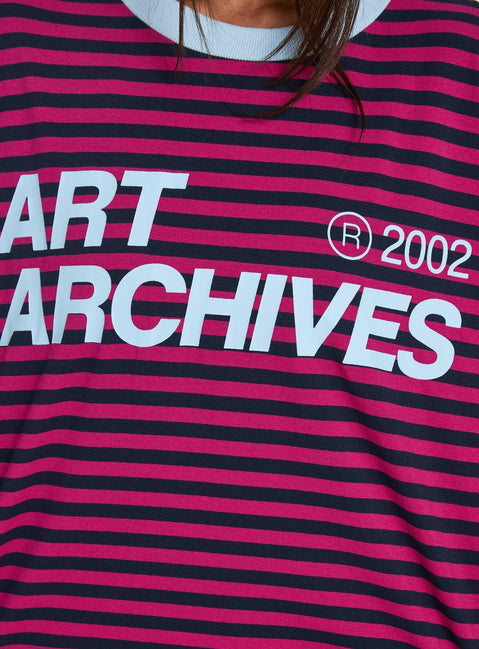 Art Archives Long Sleeve Graphic Top Multi Stripe