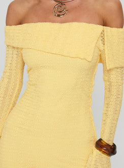 Vierra Long Sleeve Mini Dress Lemon