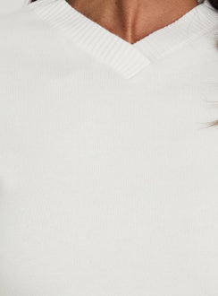 Emerica V Neck Cinched Sweater White