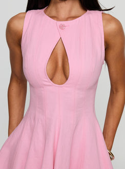 Precedence Keyhole Mini Dress Pink