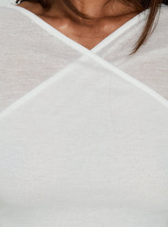 Deila Layered V Neck Long Sleeve Top White