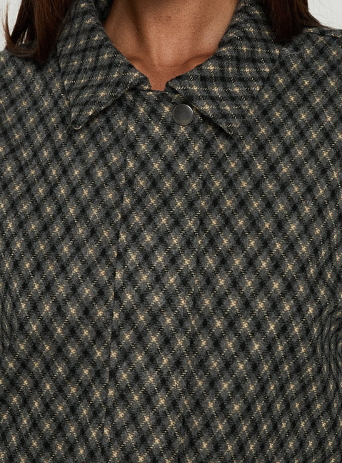 Vanya Collared Jacket Multi Check