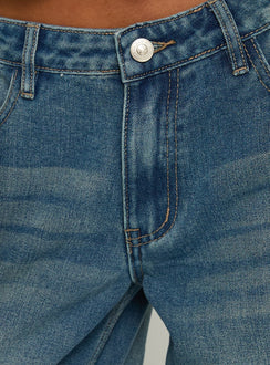 Featuring the Ramos Low Rise Wide Leg Distressed Jeans Dark Indigo womens-jeans with ripped details Princess Polly