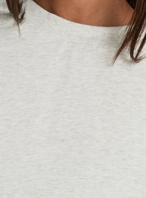 Settle Down Long Sleeve Top Grey Marle