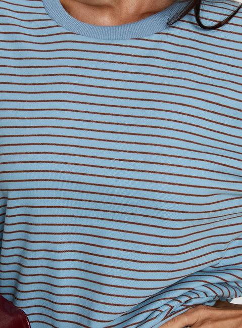 Kaitlan Short Sleeve Tee Blue Stripe