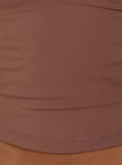 Ascend Layered Halter Tank Top Brown / Pink