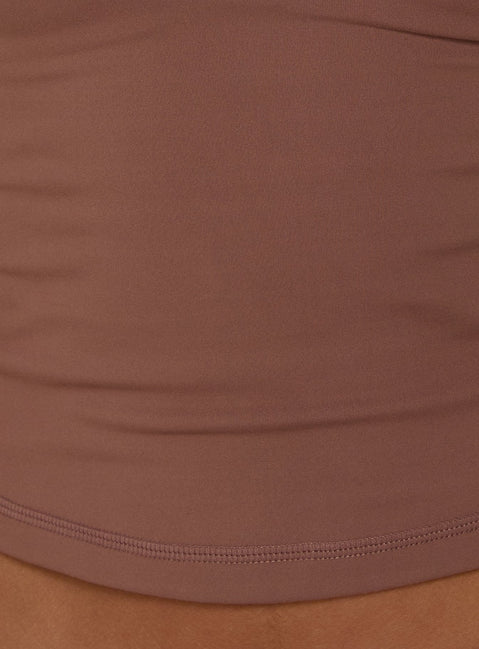 Ascend Layered Halter Tank Top Brown / Pink