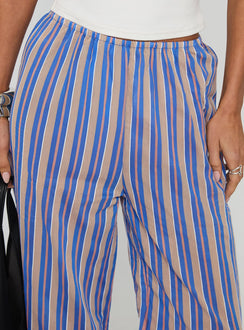 Limestone Pants Blue Multi High Waisted Pants 