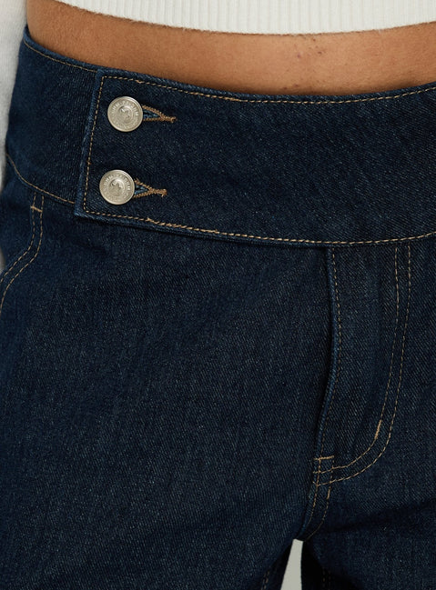Nikoletta Foldover Jeans Raw Denim