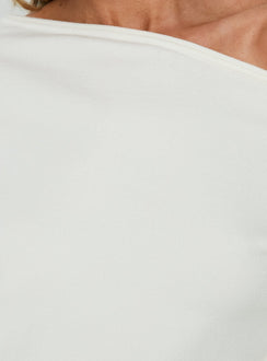 Zinia Off Shoulder Knit Sweater White