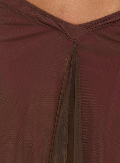 Erinhadi Midi Skirt Brown / Pink
